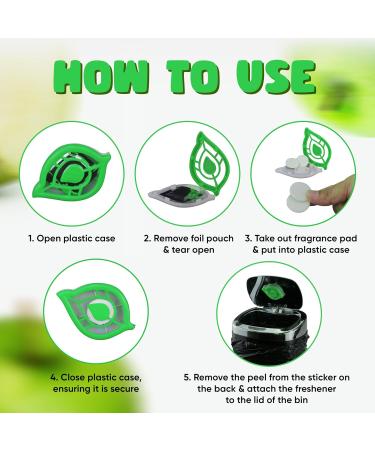 HOVUK Trash Can Freshener | 2-Pack Apple Scent Odor Remover for Kitchen Waste Buckets | Air Freshener & Self-Adhesive | Eco-Friendly Green Color - Buy Online on GoSupps.com