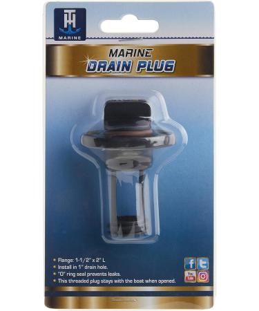 T-H Marine DP-1-DP Self-Retaining Boat Transom Drain Plug - Black | T-H Marine - Buy Online on GoSupps.com