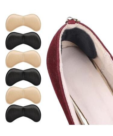 Sibba 6 Pairs Heel Grip for Women Men Self Adhesive Shoe Insoles Liner Heel Cushion Pads for Ladies Shoes Too Big High Heel Insert Shoe Filler Preventing Heel Rubbing and Blisters Foot Care