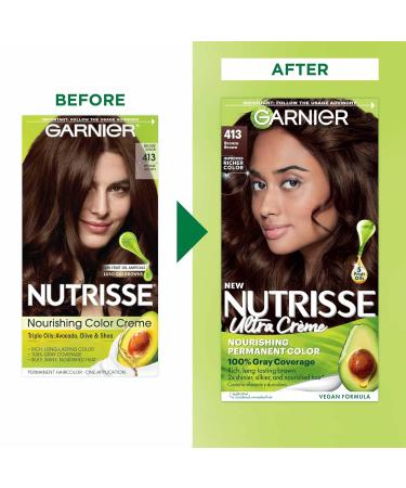 Garnier Nutrisse Nourishing Creme 413 Bronze Brown Permanent Hair Dye - 1 Count - Buy Online on GoSupps.com