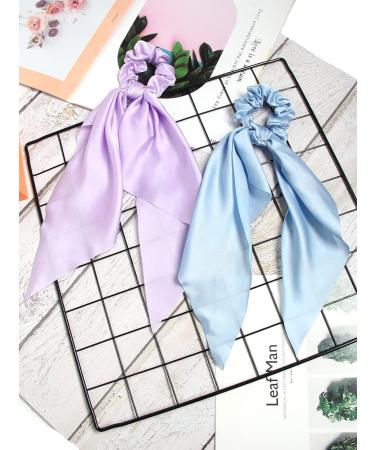 Satin Hair Scarf Scrunchies 16pcs Pack - Solid Color Bow Hair Bobbles for Women - Buy Online on GoSupps.com