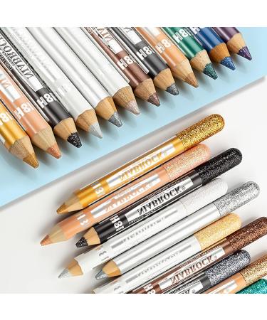 Buy Mimore 12 Color Eyeshadow Pencil Set - Glitter Waterproof Eyeliner & Luminous Shadow Stick - Professional Makeup for Stunning Eyes - Buy Online on GoSupps.com