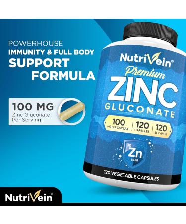 Nutrivein Premium Liposomal Vitamin C Capsules & Zinc Gluconate Supplements Bundle: High Absorption Zinc Gluconate + Liposomal Vitamin C Supplement Pair for Whole-Body Wellness, Defenses, & Vitality - Buy Online on GoSupps.com