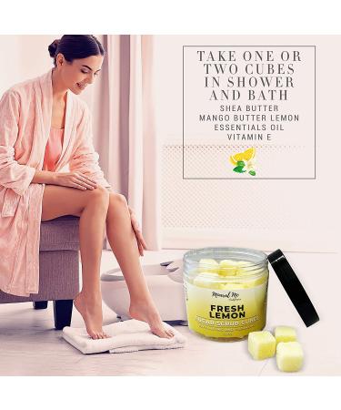 Fresh Lemon Sugar Scrub Cubes - 12oz | All-Natural Body Exfoliator with Mango & Shea Butter | Ultra Hydrating for Hands, Legs & More - Buy Online on GoSupps.com