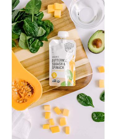 Serenity Kids Organic Veggie Puree Baby Food - Butternut Squash & Spinach Pouches, 6+ Months, Allergen-Free, 6 Count - Buy Online on GoSupps.com