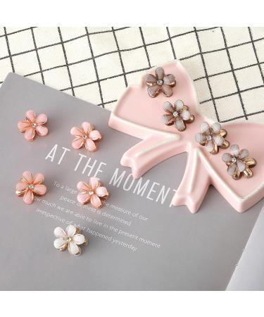 cobee 16PCS Flower Hair Clips Crystal Rhinestone Petal Hair Clip Small Hair Clip Mini Hair Claw Clip Fashion Hair Accessories for Women Girl Birthday Wedding Party Daily (Black Beige Pink Orange) - Buy Online on GoSupps.com