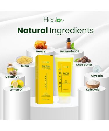 Buy Sulfur Soap for Acne | Exfoliating Facial Cleanser for Cystic Acne & Rosacea Reduces Breakouts & Excess Oil - Buy Online on GoSupps.com