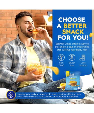 SaltMe! Original Better For You Potato Chips - 24ct 1oz Bags - 50% Less Sodium - Kosher & Gluten Free - Non-GMO - Healthy Snack Pack - USD$21.97 - Buy Online on GoSupps.com