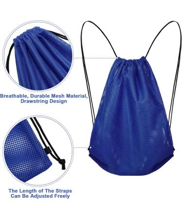 Multipurpose Dark Blue Mesh Drawstring Backpack for Swimming, Gym & Clothes - Buy Online on GoSupps.com