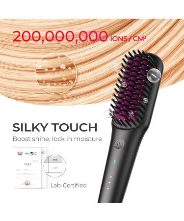 TYMO Portable Hair Straightener Brush - Lightweight Ionic Mini Hot Comb for Travel Dual Voltage Ceramic Tourmaline Straightening Brush for Women - Buy Online on GoSupps.com