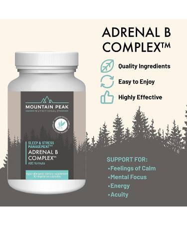 Adrenal B Complex by Mountain Peak Nutritionals - Supports Endocrine & Nervous System - Vitamin B, C & Adaptogens - 90 Vegetarian Capsules - Buy Online on GoSupps.com