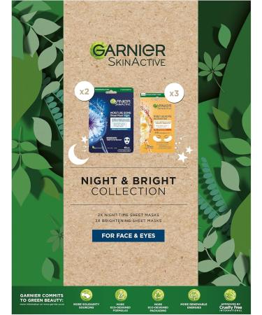 Garnier Sheet Masks Night & Bright Collection 140g - Buy Online on GoSupps.com