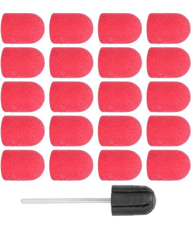 Nail Sanding Drill Bit 0.5 X 0.7in Easy To Store High Strength Nail Polishing Sanding Head Fine Sandpaper with Shaft for Grinding(Big red) - Buy Online on GoSupps.com