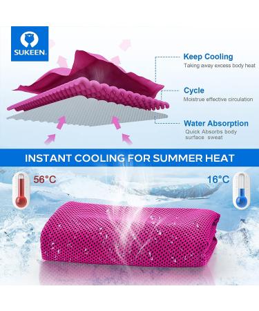 Sukeen 4 Pack Cooling Towel (40 x 12) - Soft Breathable Ice Towel for Yoga, Running, Gym - Microfiber Towel for Fitness & Camping - Pink - Buy Online on GoSupps.com