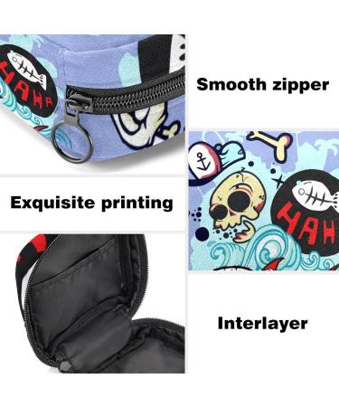 Skull Multicoloured Sanitary Napkin Storage Bag Menstrual Cup Pouch - Girls Women Ladies Period Pads Holder - Buy Online on GoSupps.com
