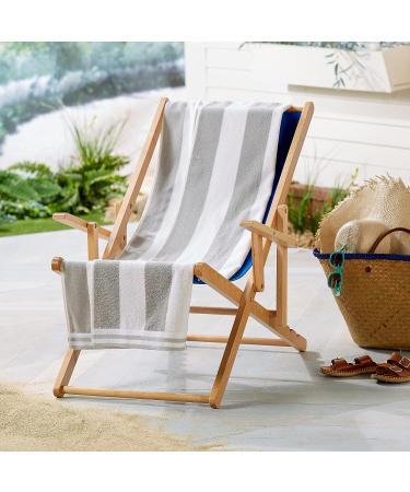 Great Bay Home Large Beach Towel Set of 4 - Soft Cabana Striped 100% Cotton Towels - Lightweight & Quick Dry - 30 x 60 Inches - Multicolor Pack - Buy Online on GoSupps.com