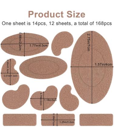 Moleskin Tape Blister Prevention Padding - 168 Pieces, 11 Shapes, Flannel Adhesive Pads for Anti-Wear Heels - Heel Stickers for Blister Prevention - Buy Online on GoSupps.com