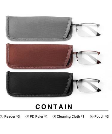 OENEYE 3 Pack Blue Light Blocking Reading Glasses for Men - Stylish Metal Frame Readers | Comfort Spring Hinges | Multicolor - 1.75x - Buy Online on GoSupps.com
