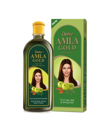 Dabur Amla Gold Hair Oil 300ml , 100 Percent Natural Amla Oil, Enhances Healthy Hair Growth, Nourishes the Scalp and moisturizes the Hair, Authentic and Premium Quality Indian Gooseberry Hair Oil with Almond and Henna 10.1