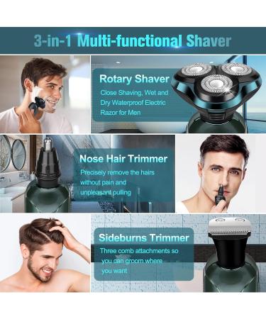 Premium Electric Razor for Men - Cordless 3D Rotary Shaver Waterproof & Rechargeable | Perfect Gift for Husband Dad Boyfriend - Buy Online on GoSupps.com