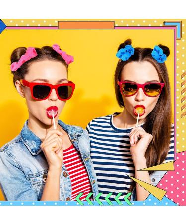 Yunlly 80s Neon Scrunchies - 96 Pcs Hair Ties for Women | 6 Colors - Buy Online on GoSupps.com