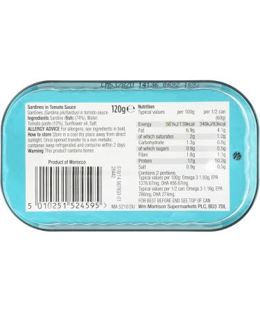 Morrisons Sardines In Tomato Sauce 120g - Buy Online on GoSupps.com