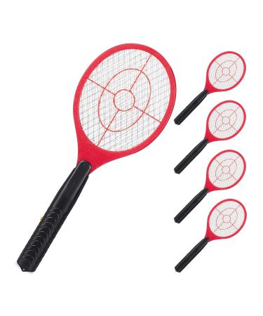 5 x electric fly swatter without chemicals fly killer against flies midges & mosquitoes fly swatter red red pack of 5