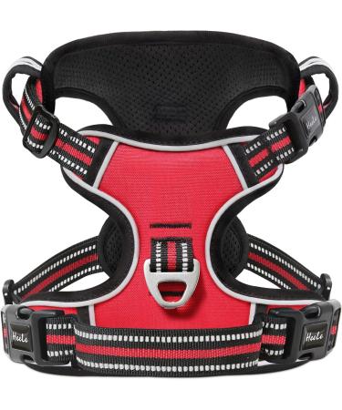 Adjustable Heele No-Pull Dog Harness for Small Dogs - Reflective Breathable Padded Handle | XS Size (33-43cm) - Red - Buy Online on GoSupps.com