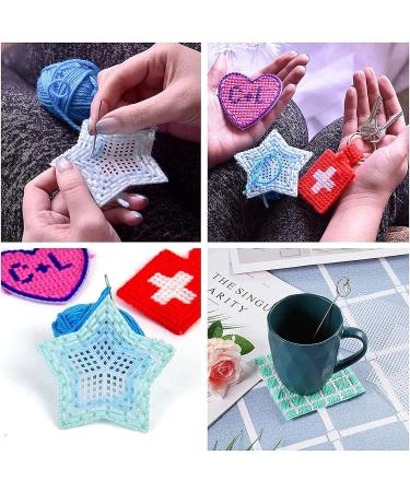 40pcs 3Inch White Plastic Canvas Sheets for DIY Embroidery and Crafting Projects - Star, Square, Heart, Circle Shapes - Buy Online on GoSupps.com