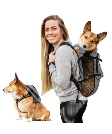 K9 Sport Sack Walk-On | Dog Carrier Dog Backpack with Harness & Storage (Medium, Shark Skin Gray) Medium (15 - 17