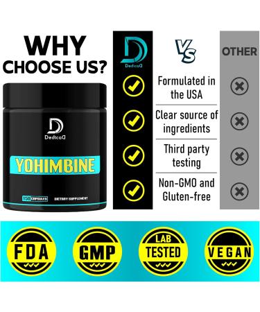 DEDICAD Yohimbine HCl 5mg - 150 Capsules - Buy Online on GoSupps.com