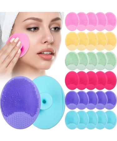 Lallisa 30 Pieces Face Scrubber Baby Cradle Cap Brush Silicone Facial Cleansing Brush Baby Bath Silicone Brush Silicone Scrubbers Exfoliator Massage Brush for Dry Skin  Cradle Cap and Eczema
