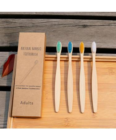 Eco-Friendly Charcoal Toothbrushes - Soft Bristle Reusable Bamboo Brushes for Travel Camping & Picnics - Available in 4 Colors - Buy Online on GoSupps.com