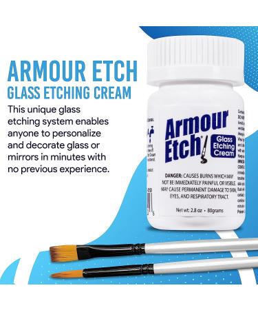 Armour Etch Glass Etching Cream Starter Kit 2.8oz + Moshify Application Brushes - Buy Online on GoSupps.com
