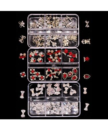 JERCLITY 30-Piece 3D Luxury Gold Nail Charms Red Rhinestones for Nails - Nail Art Decoration Accessories - Buy Online on GoSupps.com
