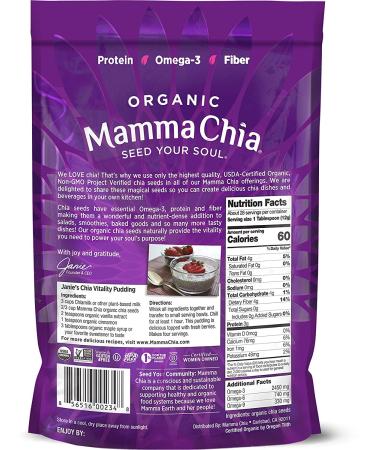 Organic Mamma Chia White Chia Seeds - 12 oz Bag | USDA Organic, Non-GMO, Vegan, Gluten-Free & Kosher Certified - Buy Online on GoSupps.com