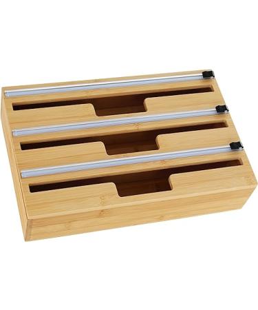 Potted Pans Plastic Wrap Dispenser with Cutter - 3 Slotted Kitchen Drawer Organizer - Buy Online on GoSupps.com