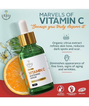 EU Pure Vitamin C Serum for Face - Anti-Aging & Hydrating Vitamin C Serum - Brighten & Firm Your Skin - Organic Professional Strength Daily Moisturizer - Buy Online on GoSupps.com