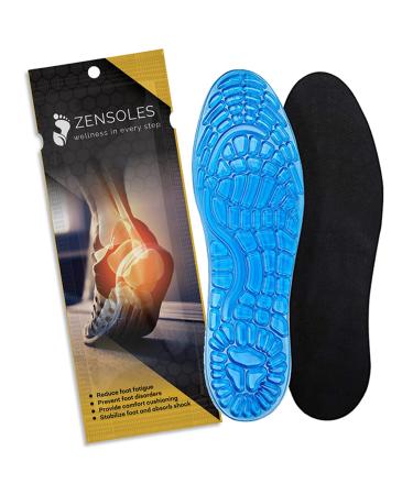 Original Gel Insoles for Women and Men with Orthotic Arch Support. Shock Absorbing with Soothing Comfort. UK Sizes Blue Small (UK Size 3-7)