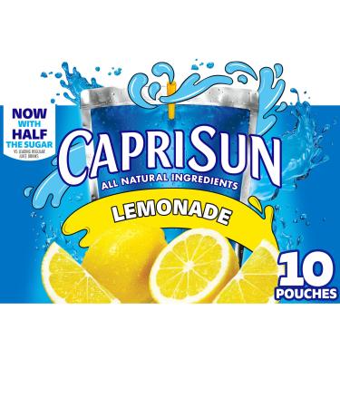 Capri Sun Lemonade Naturally Flavored Kids Juice Drink (10 ct Box, 6 fl oz Pouches)
