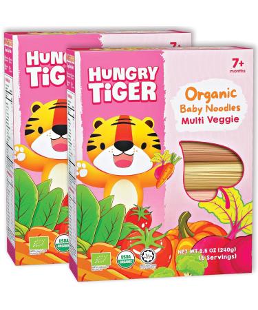 Hungry Tiger Organic Baby Noodles - Multi Veggie 6 Veg Flavours No Preservatives Pasta Alternative 240g (6 Portions) - Suitable for 7+ Months (4)
