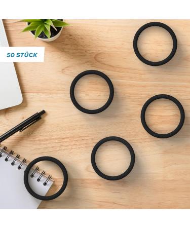 Levani 50s Hair Tie Set | High-Quality Cotton Rubber Bands for Men & Women | 50 Pieces Black 4 cm | Durable & Stylish Hair Accessories - Buy Online on GoSupps.com