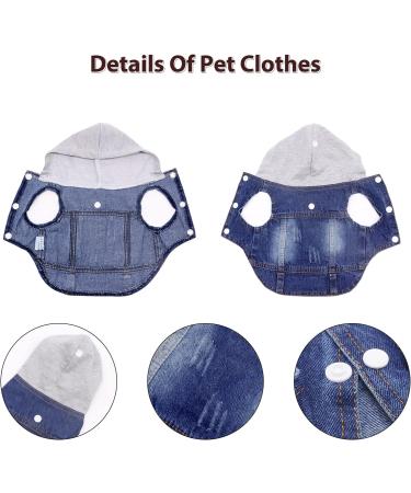SILD Pet Dog Jeans Jacket Blue Denim Coat for Small Medium Dogs - XS Grey - Buy Online on GoSupps.com