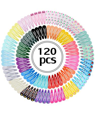 120 pcs hair clips girls hair clips metal hair clips colorful barrettes set (30 cartoon colors with 4 pcs each) hair clips - Buy Online on GoSupps.com