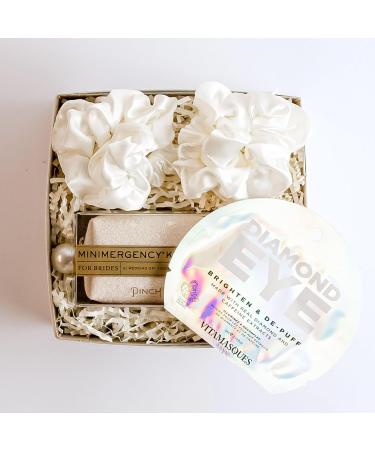 Bride Gift Box | Bride to Be Set for Bridal Shower Bachelorette & Engagement | Silk Hair Scrunchies Diamond Eye Mask & Emergency Kit - Buy Online on GoSupps.com
