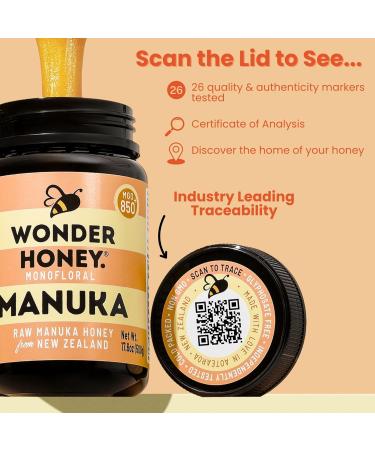 Miel de Manuka Wonder Honey MGO 550+ Certifi (15+) Cru Non Pasteuris Tra able Non-OGM Sans Pesticides Emball en Nouvelle-Z lande Pot PET sans BPA | 250g - Buy Online on GoSupps.com