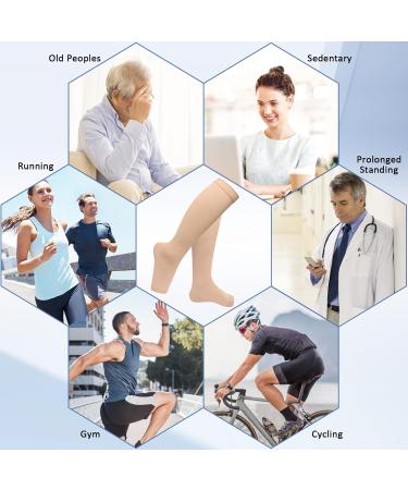 Bella Medical Compression Stockings for Women | 23-32 mmHg Varicose Veins & Edema Support | Beige Gradual Compression Socks - Buy Online on GoSupps.com