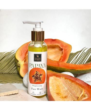 Good Vibes Papaya Face Wash | Gentle Oil Control Cleanser for Blackheads & Pores | Paraben & Mineral Oil Free | 6.76 Fl Oz - Nourishing Facial Cleanser - Buy Online on GoSupps.com
