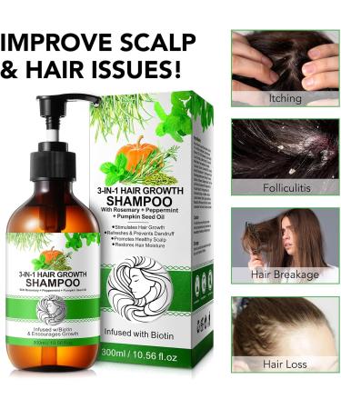  CUZZYDUNJYNN Rosemary routine shampoo for hair growth routine shampoo for women with hair loss and thinning hair with biotin nourishing smooth shampoo for men and - Buy Online on GoSupps.com