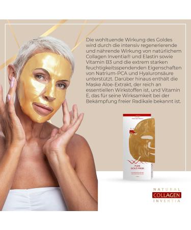 Natural Collages Inventia Collagen Face Mask with Colloidal Gold | Moisturizing Complexion Booster (3 Pieces) - International Shipping Available - Buy Online on GoSupps.com